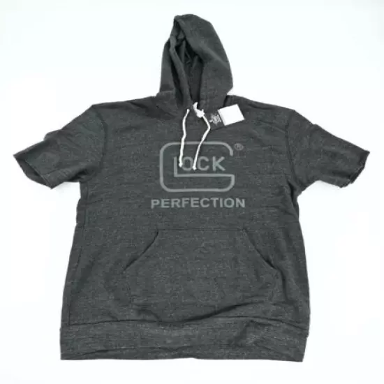 GLOCK PERFECTION HOODIE SHORT SLEEVE HOODED SWEATSHIRT GRAY XL 17 19X 43X 44 48