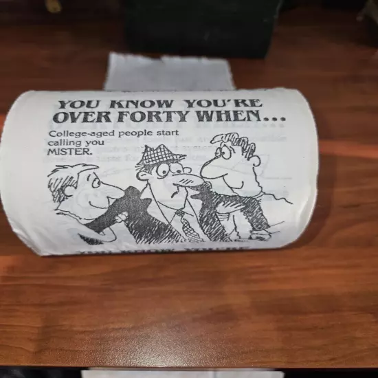 1987 Vintage Comical Gag Gift OVER THE HILL Toilet Paper 