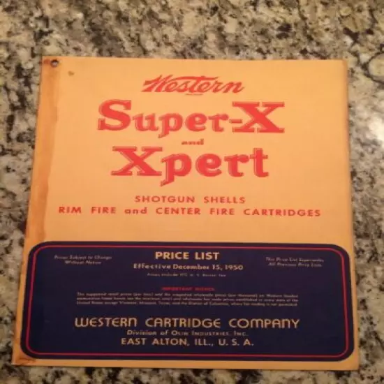 1950 Western Super X & Expert Catalog And Price List