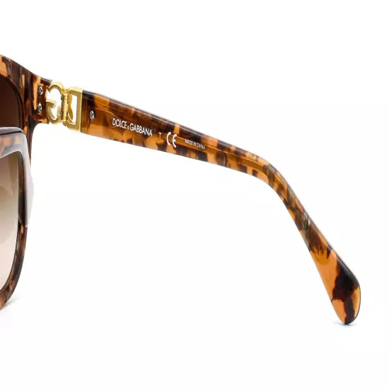 Dolce Gabbana D&G 4162P 2550/13 Sunglasses Marble Brown w/ Gold Logo