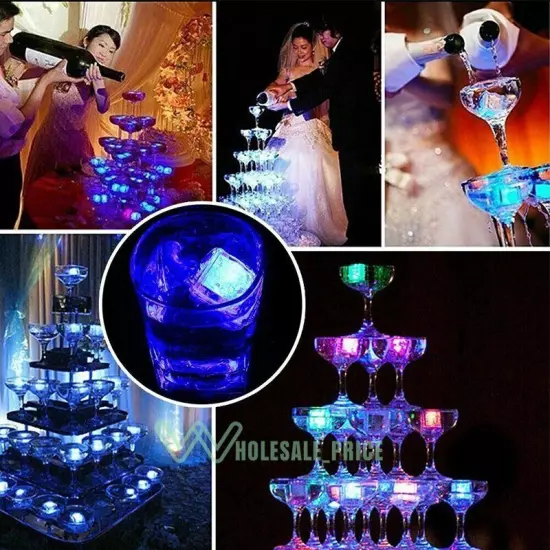 40 pieces Rainbow Flash Color Light Up Party Rave club Wedding LED Glow Ice Cube