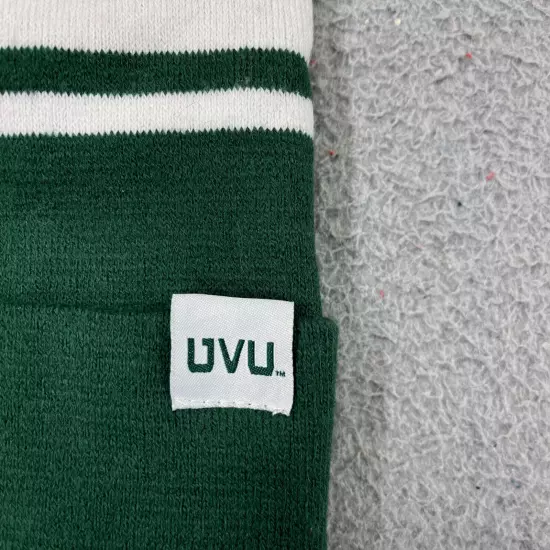 Utah Valley University Beanie Toque Adult One Size Green Pom Knit Cotton Blend