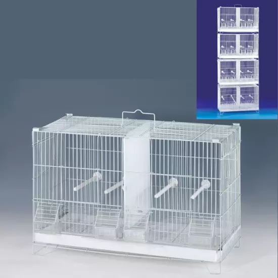 Ste of 4 Stackable Breeding Bird Cage for Canary Finch Small Birds