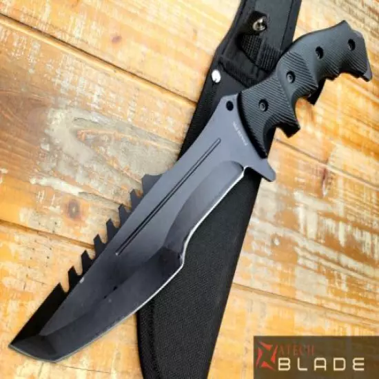 11" Tactical Full Tang Military Hunting Covert Combat Survival Knife With Sheath