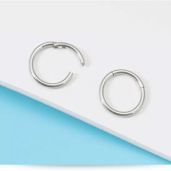 Surgical Steel Hinged Segment Hoop Ring Sleeper Lip Ear Nose Body Piercing 1PC