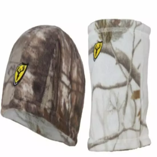 NEW RealTree Xtra AP SNOW Fleece Beanie & Gaiter Camo Winter Face Mask Hat Neck