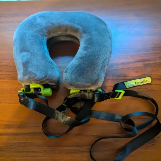 Face Cradle Lite Travel Pillow With Strap Blue Adjustable 5 Comfort Modes