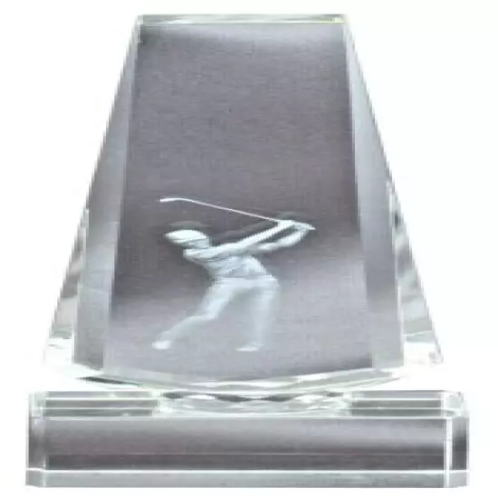 CRYSTAL GOLF TROPHY 7" AWARD SMALL W/ PRESENTATION BOX FREE ENGRAVING M~CRY278