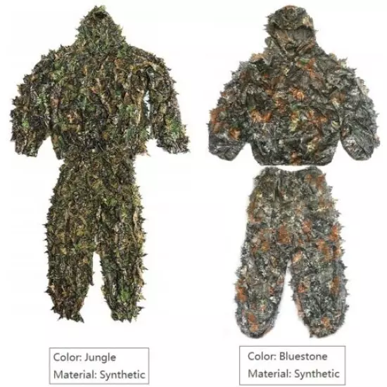 3D Leaves Sniper Ghillie Suits for Outdoors Shooting CS Training Hunting Suit