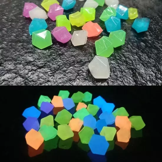 1000PCS Glow In The Dark Pebbles Garden Glowing Rocks Fish Tank Luminous S C7X2