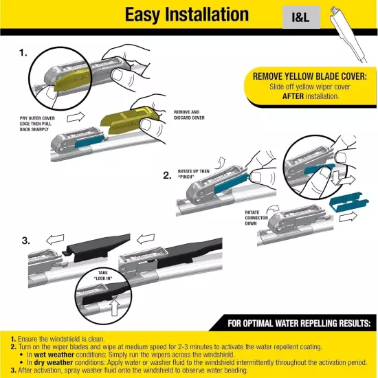 Rain-X 810165 Latitude 2-In-1 Water Repellent Wiper Blades, 22 Inch Windshield