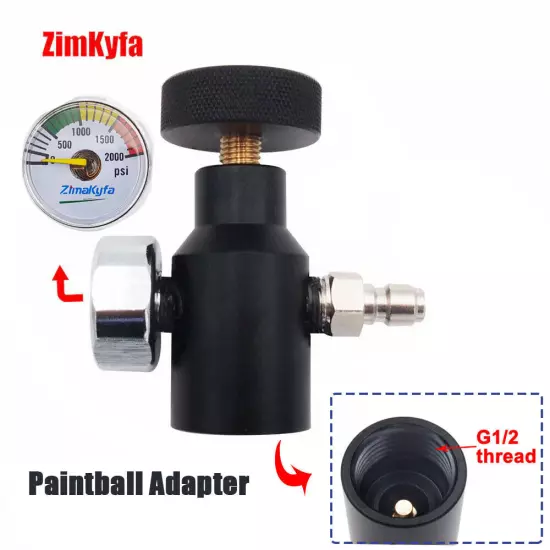 CO2 Adapter Air Regulator Fill Station Remote On Off 3000psi Gauge