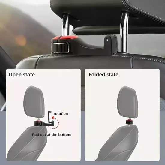 Multifunctional 2 in 1 Car Hook Hidden Mobile Phone Holder Bracket Car Clip Rear