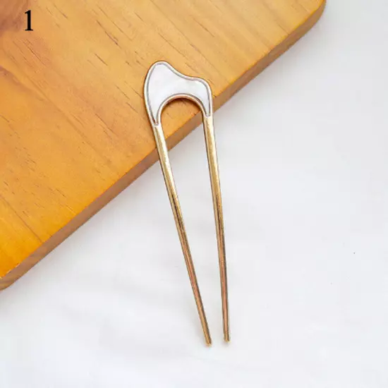 Women Hair Pin U Shaped Fork Stick French Fashion Hairstyle Metal Hair Clips -