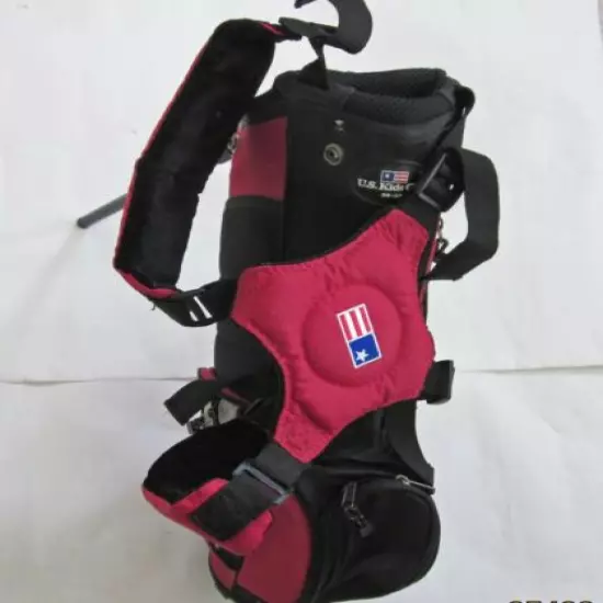 US Kids 21" Unisex Dual Strap Stand Golf Bag, Red & Black