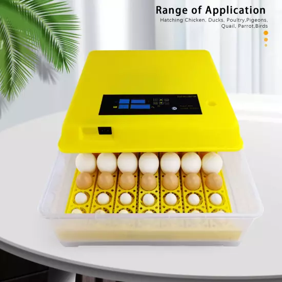 48/56/96 Digital Eggs Incubator Egg Hatcher Temperature Control Automatic 80W