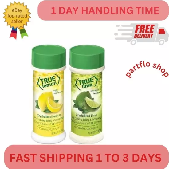 2-Pack True Crystallized Lemon & True Lime Shaker For Coking, Baking & Seasoning