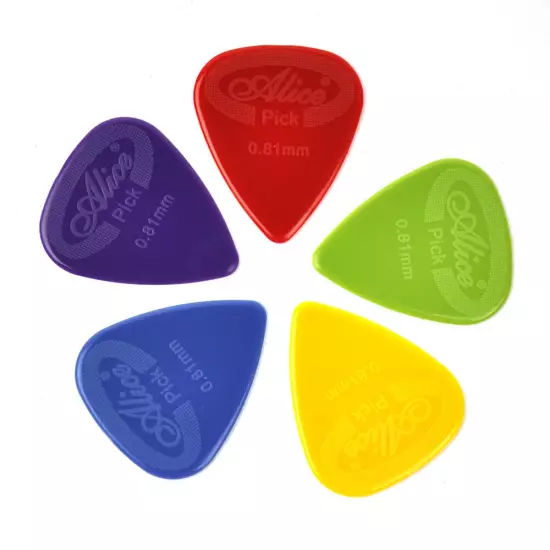 Lots of 100pcs Alice AP-G Projecting Nylon Guitar Picks Anti-Slip Mixed Colors