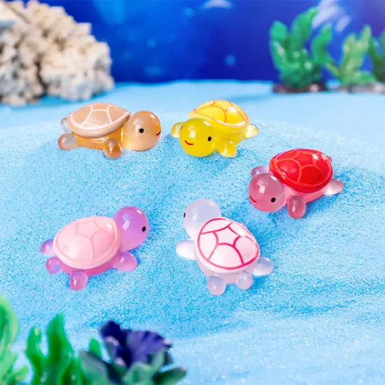 Cartoon Resin Luminous Turtle Ornament Cartoon Aquarium Fish Tank Miniature D Sn