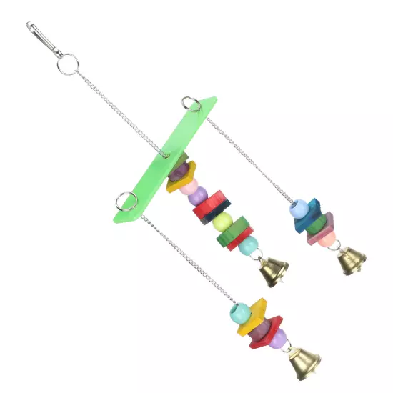 Pet Bird Swing Chew Toy Hanging Cage Multicolored Acrylic Wooden For Small M AD5