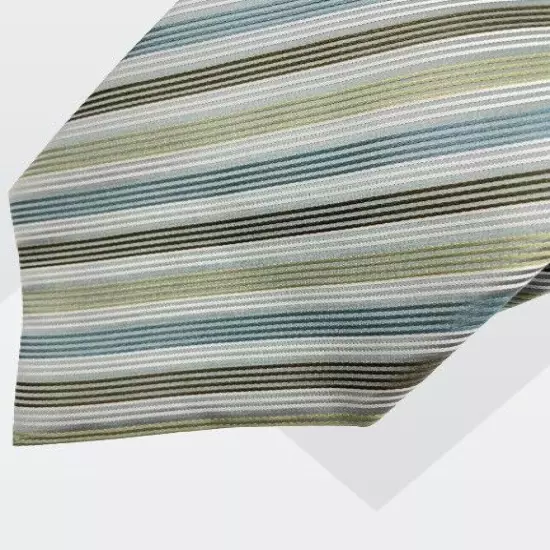 George Green Teal Regimental Striped Repp Silk Tie 3.8" x 59"