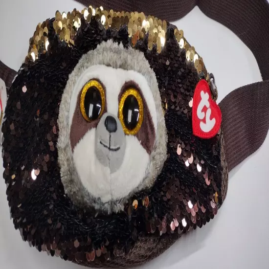 LEMUR SEQUIN FANNY BELT Bag NEW Ty RAVE PARTY (Fanny-pack) DANGLER Brown Animal