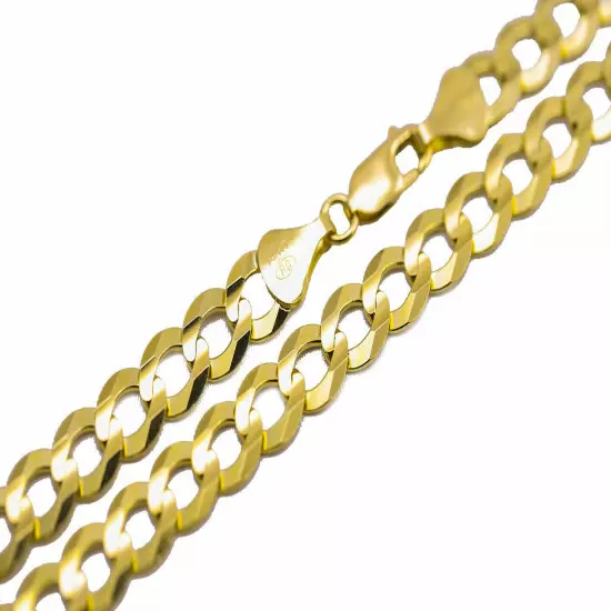 14k Solid Yellow Gold Cuban Link 3.5mm-12mm Chain Necklace Bracelet 7"-30"