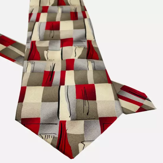 Umberto Bossi Milano Geometric Abstract Italy Necktie Silk Tie Men's 3.5" x 59"