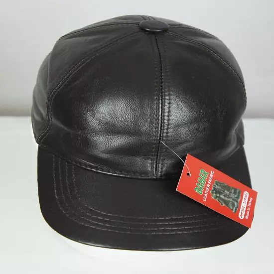 New 100% Genuine Real Lambskin Leather Baseball Cap Hat Trucker Sports Visor