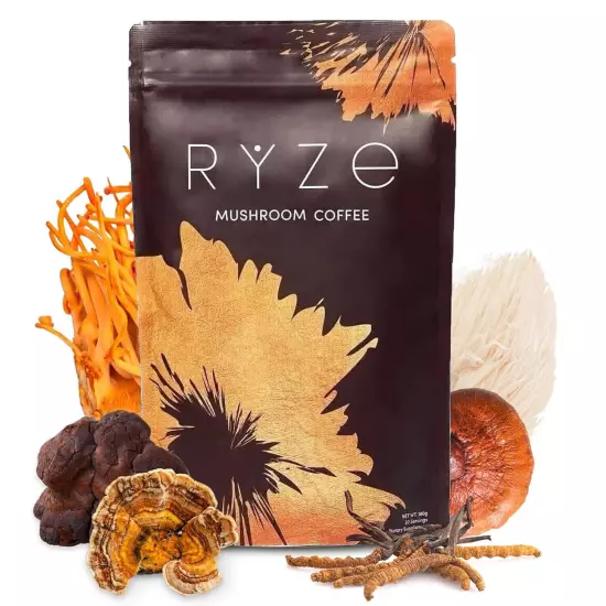 RYZE Mushroom Coffee 30 Servings + RYZE Mushroom Matcha(30 Servings) US Coffee~