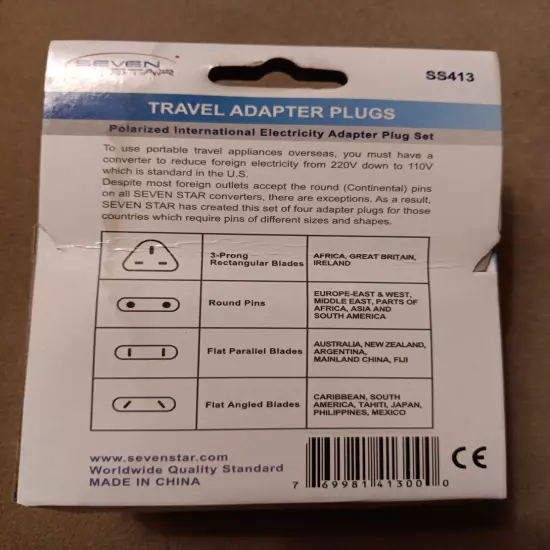 Seven Stars Travel Adapter Plugs SS413