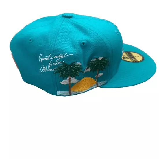 New Era Miami Dolphins Greetings 59FIFTY Fitted Hat Size 7