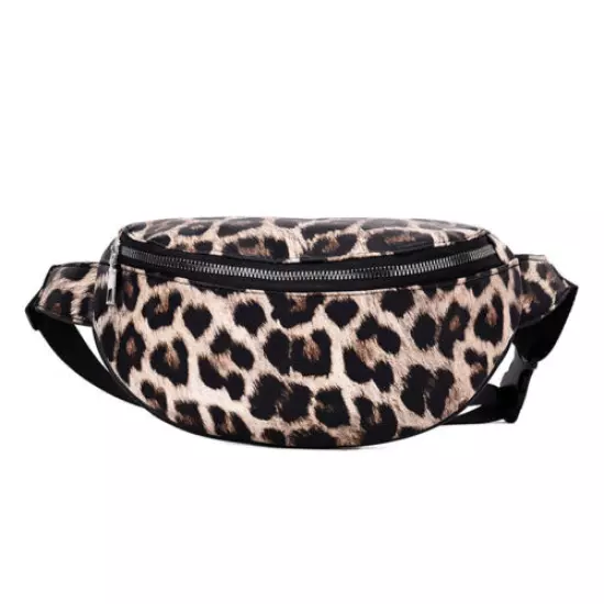 Sports Running Travel Leopard Waist Fanny Pack Chest Bag Shoulder Bag For Women