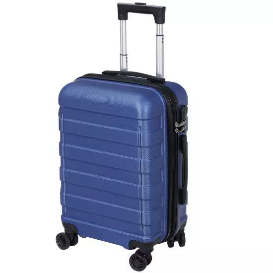 Travel Suitcase 21" Carry On Luggage Hardside Expandable Spinner with Wheel Blue