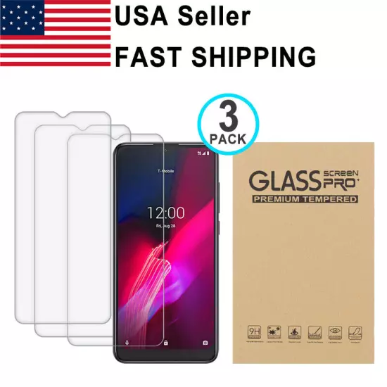 3PK Tempered Glass Screen Protector For T-Mobile Revvl 4 4+ 5G V+ 6 6X Pro 5G