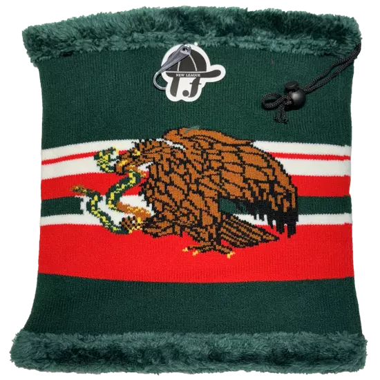 MEXICOEAGLE FLAG Winter Neck Scarf 3 in 1 Knit Hat Neck Scarf Cap Mask Plush LOT