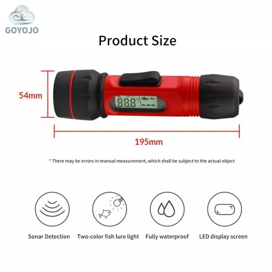 Portable Ice Fishing Detector Wireless Echo Sounder Fishing Finder 0.8-90m Depth