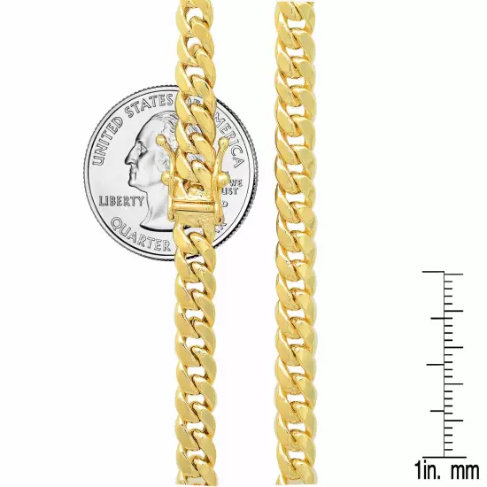 14k Yellow Gold 3.75mm-5.3mm Miami Cuban Link Chain Necklace Size 16"-30" Hollow