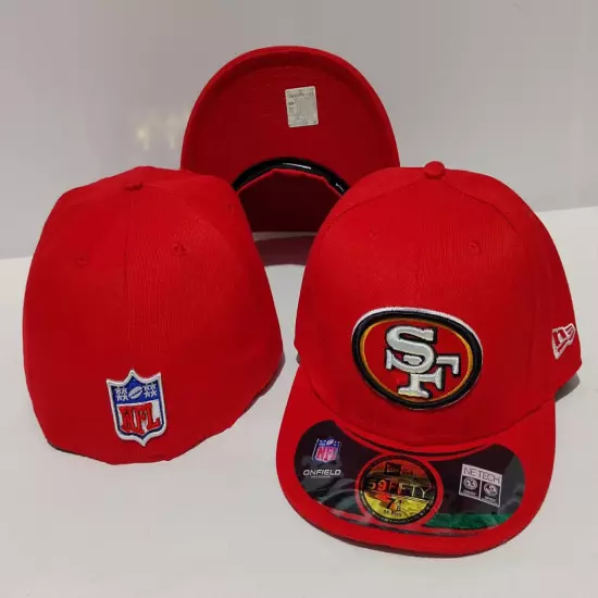 San Francisco 49ers Fitted Hat 2024 New Style Football Cap Mens Flat Brim Cap