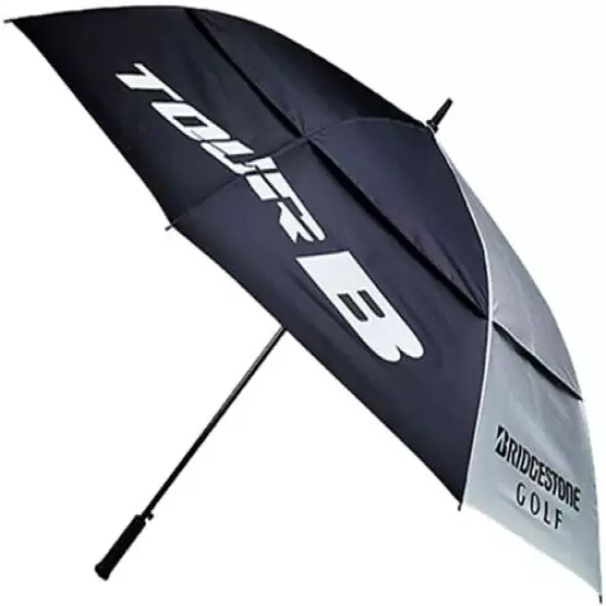 BRAND NEW BRIDGESTONE TOUR BLACK / SILVER GOLF UMBRELLA