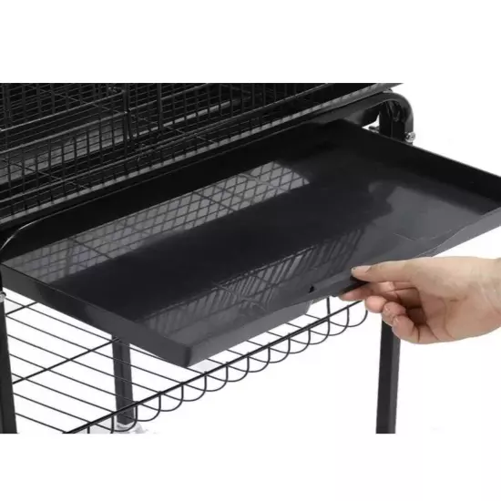 Yaheetech 610557 Bird Cage Metal Rolling 62" With Stand and Perch - Black