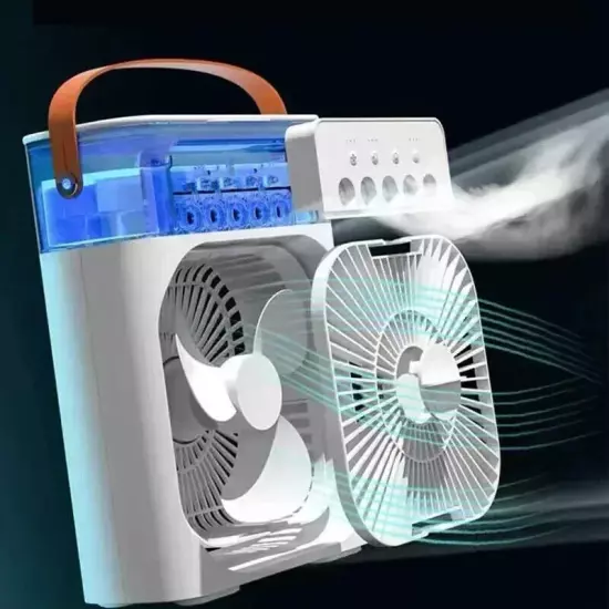 3 in 1 Fan Air Conditioner Household Small Air Cooler LED Night Light Portable H