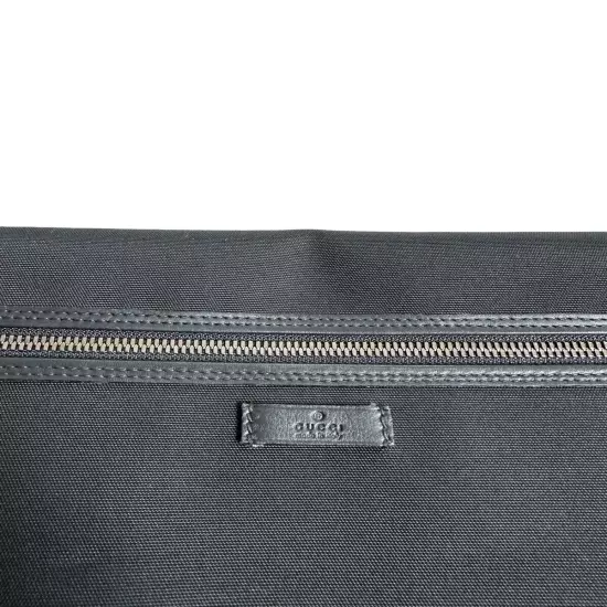 Gucci Black Nylon Leather Laptop Bag Document Zip Case 108841 Original