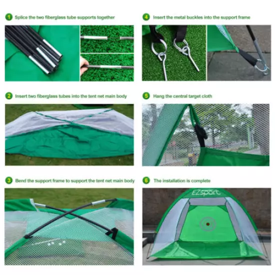 6.5Ft Golf Practice Hitting Net Outdoor Extra Large Tent Cage Training Aids