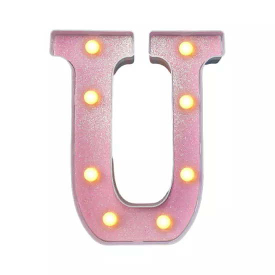 Led Light Up Letter,Pink Marquee LED Letter Lights 26 Alphabet,Lighted Letters A