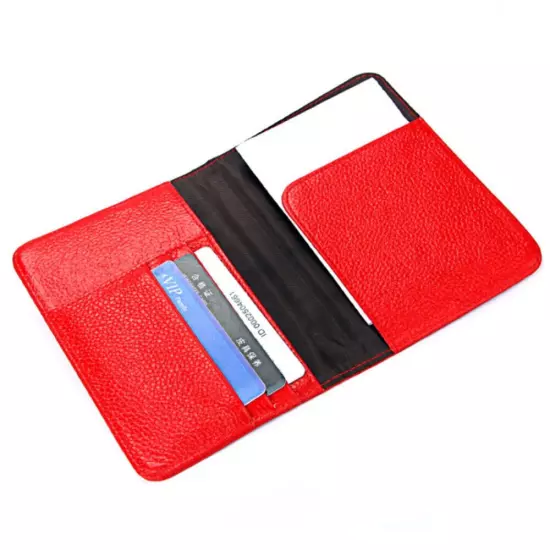 Litchi Texture Multifunctional Genuine Leather Passport Package for travel(Red)