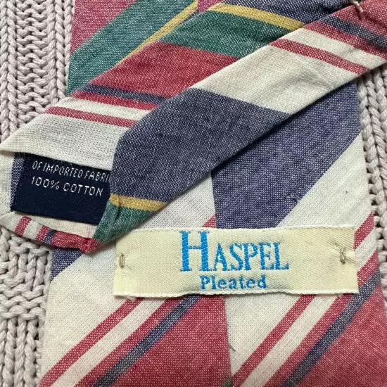 Vintage Haspel striped summer cotton tie 