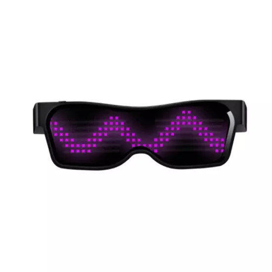 LED Luminous Party Glasses Bluetooth APP Control Programmable Text USB Charging