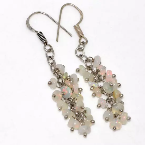 Natural Gemstone Beaded Grapes Cluster Drop & Dangle Earrings Size 2-3"