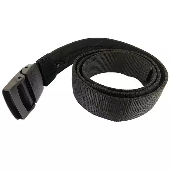 New 1.2M Black Nylon Travel Security Belt Safe Anti-Theft Hidden Money Pouch